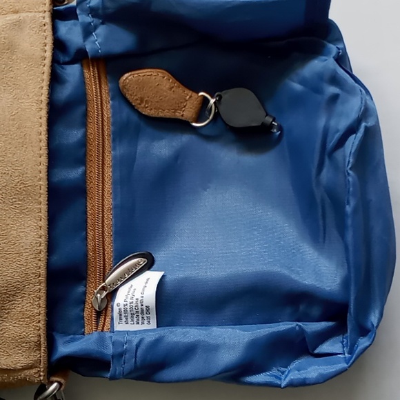 Travelon 3 In 1 Faux Suede Mini Bag Tan Removable/Adjustable Brown Strap - Picture 12 of 12